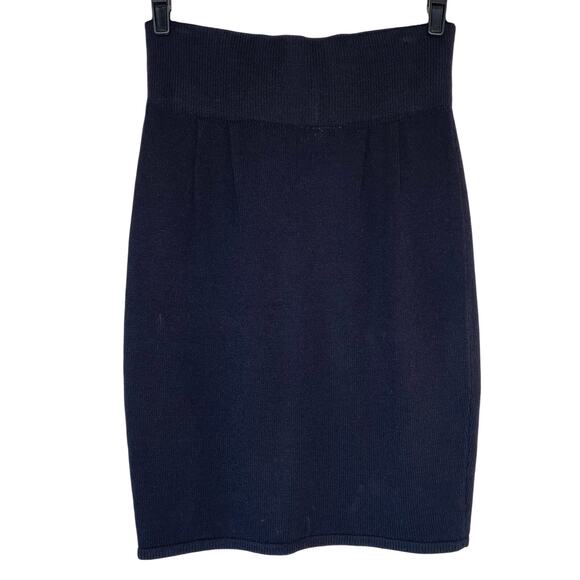 St. John Skene Black Santana Knit Pull On Pencil Skirt Made in USA 8 - Picture 1 of 9